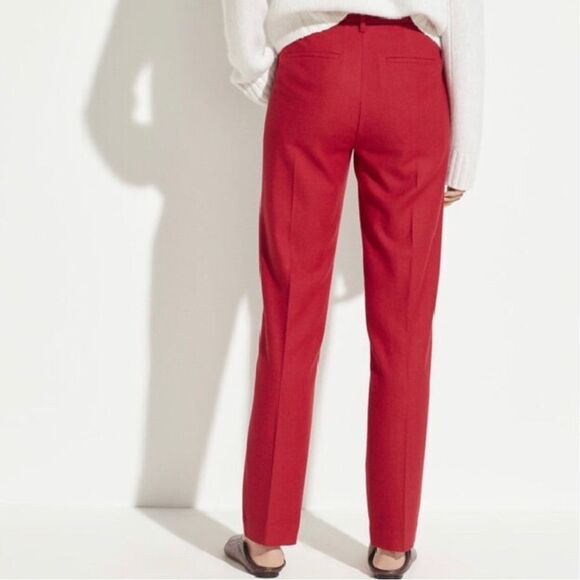 Vince Flannel Tailored Wool Blend Pants in Crimson Red Size 0 XS - Picture 7 of 15